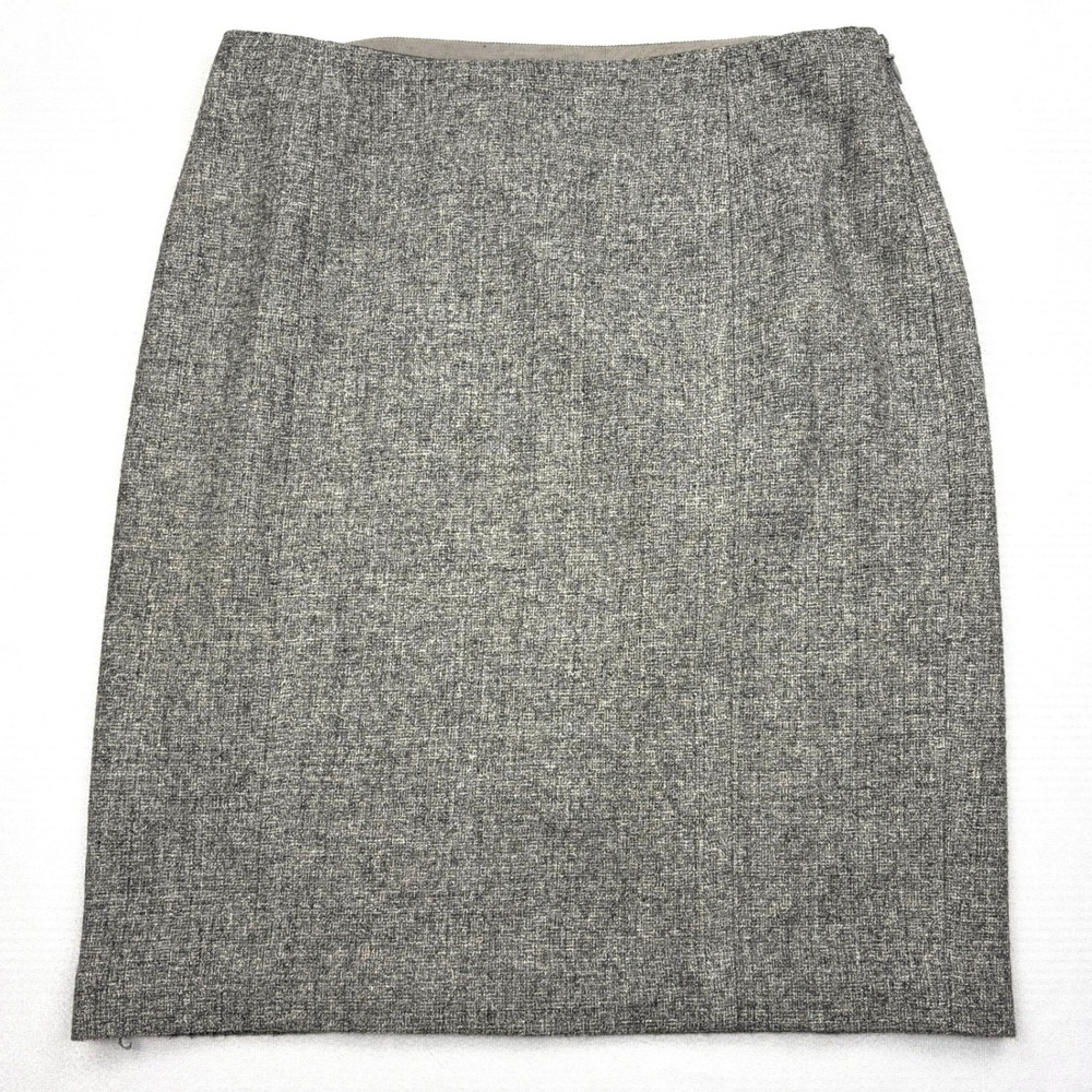 Ann Taylor Womens 2 Gray Wool Silk Blend Lined Tailored Pencil Skirt 287589 2